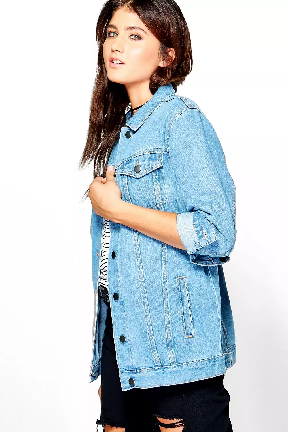 Oversized longline shop denim jacket